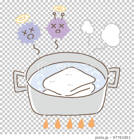 煮沸消毒　ばい菌　タオル 97763861