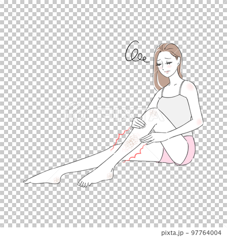 女性腿部乾裂美女微笑皮膚煩惱 97764004