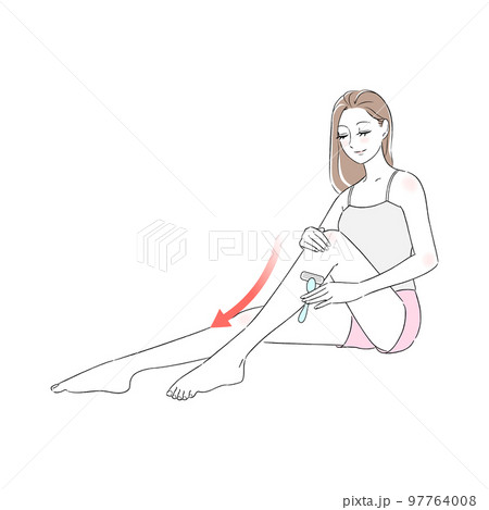 女性 足 無駄毛処理 剃刀 美女 笑顔 肌トラブル 女性 足 無駄毛処理 剃刀 美女 笑顔 肌トラブル 97764008