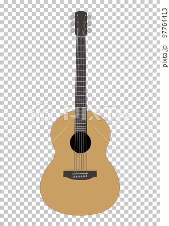 シンプルでおしゃれなクラシックギターのリアルなイラスト素材 シンプルでおしゃれなクラシックギターのリアルなイラスト素材 97764413