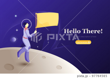 Astronaut With Flag Template Astronaut With Flag Template 97764565