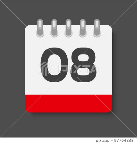 Icon page calendar day - number 8 97764838
