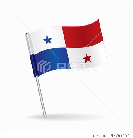 Panamian flag map pin pointer layout. Vector. Panamian flag map pin pointer layout. Vector. 97765154