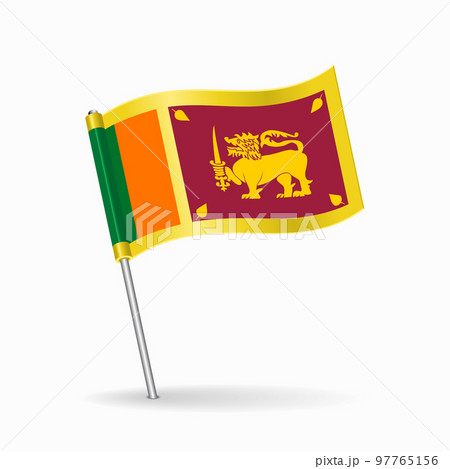 Sri Lankan flag map pin pointer layout. Vector. Sri Lankan flag map pin pointer layout. Vector. 97765156