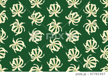 Illustration of chempaka flower blooming on dark green background. Illustration of chempaka flower blooming on dark green background. 97765407