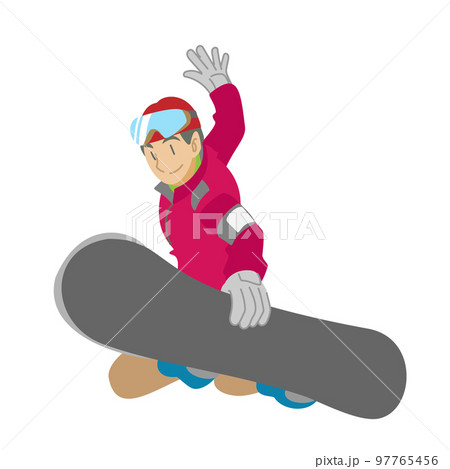 スノーボードでトリックをきめる男性 スノーボードでトリックをきめる男性 97765456