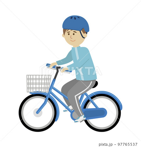 自転車に乗る男の子のイラストイメージ 自転車に乗る男の子のイラストイメージ 97765537