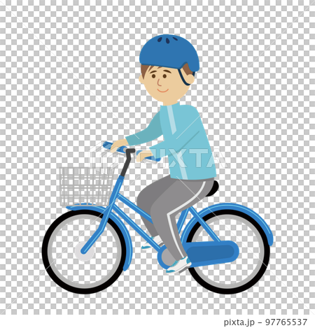 自転車に乗る男の子のイラストイメージ 自転車に乗る男の子のイラストイメージ 97765537