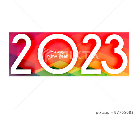 2023 happy new year colorful paper style background vector illustration 97765683