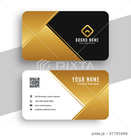 Gold and black premium business card template 97765686