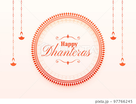 elegant happy dhanteras wishes card with lantern design vector elegant happy dhanteras wishes card with lantern design vector 97766245
