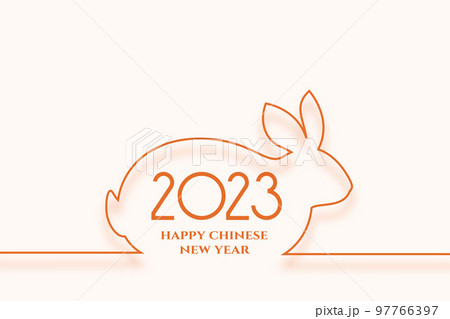 2023 year of rabbit cultural background in line style 2023 year of rabbit cultural background in line style 97766397