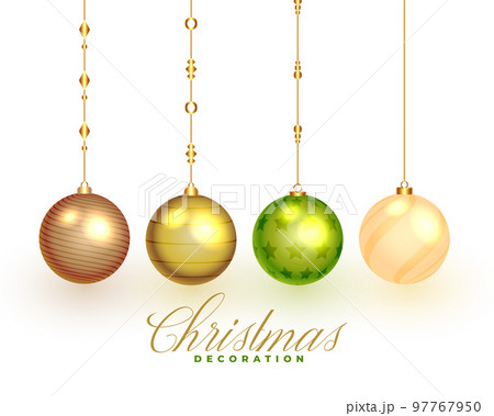set of four realistic bauble for christmas decoration design 97767950