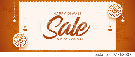 nice happy diwali sale banner with discount details 97768008