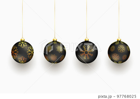 set of premium christmas bauble design for xmas celebration 97768025