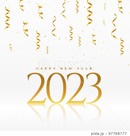 happy new year 2023 golden event card with confetti 97768777