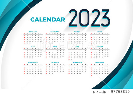 modern style 2023 new year calendar template design 97768819