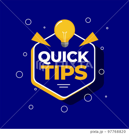 Quick tips advice with lightbulb on blue background vector illustration 97768820