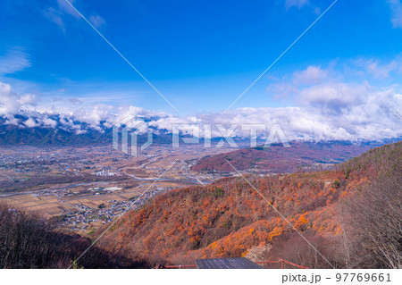 【雲海素材】冬の長峰山から見た松本平の雲海【長野県】 【雲海素材】冬の長峰山から見た松本平の雲海【長野県】 97769661