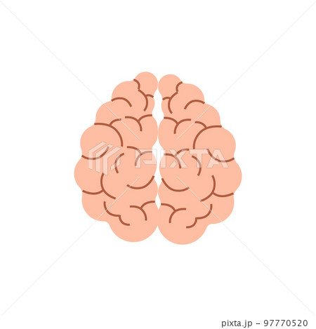 Brain with convolutions. Pink thinking organ as symbol of creative ideas Brain with convolutions. Pink thinking organ as symbol of creative ideas 97770520