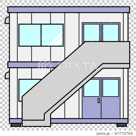 プレハブ式の現場事務所などに使われる小屋のイラスト素材 [97770708] - PIXTA