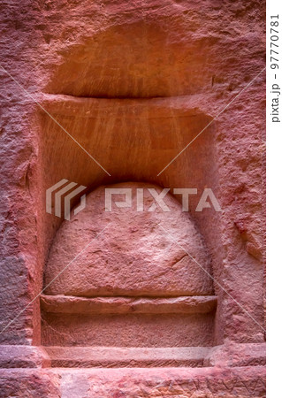 Carved walls in the ancient Petra City, Jordan Carved walls in the ancient Petra City, Jordan 97770781