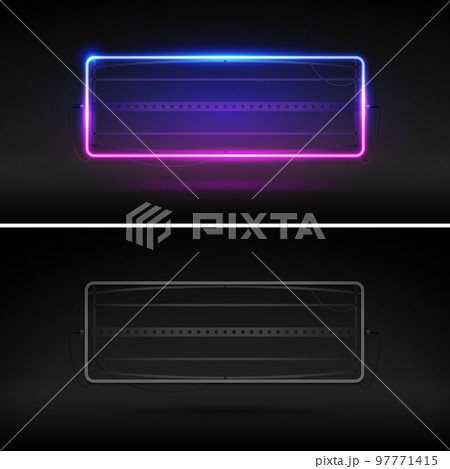 Glowing Neon Rectangle Frame On and Off Versionのイラスト素材 [97771415] - PIXTA