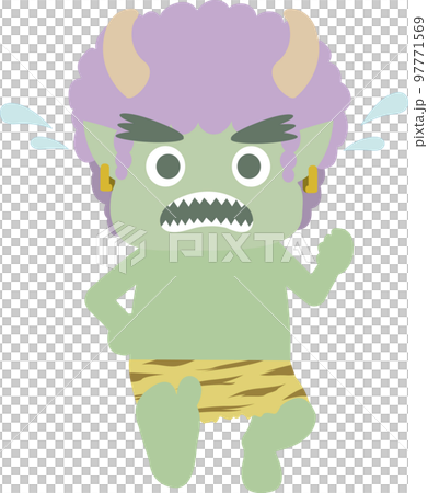 A green demon running in a hurry 97771569