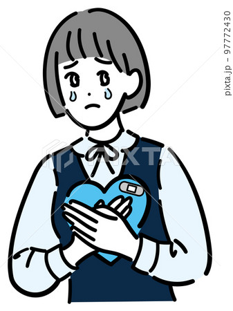 悩みを抱えている女子中学生 97772430