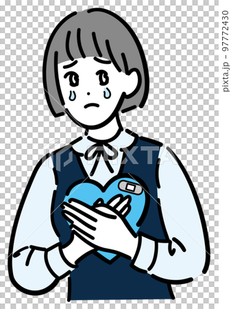 悩みを抱えている女子中学生 97772430