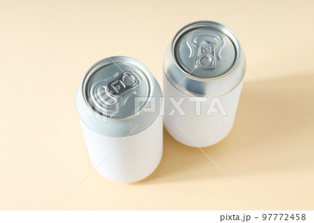 Concept of drink, blank cans with space for label Concept of drink, blank cans with space for label 97772458