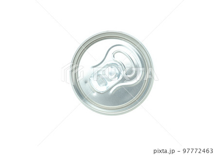 Blank can, close up and top view, isolated on white background 97772463