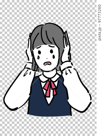 女學生捂著耳朵 97773260