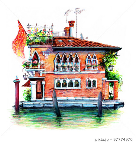 Typical Venetian house, Venice, Italy Typical Venetian house, Venice, Italy 97774970