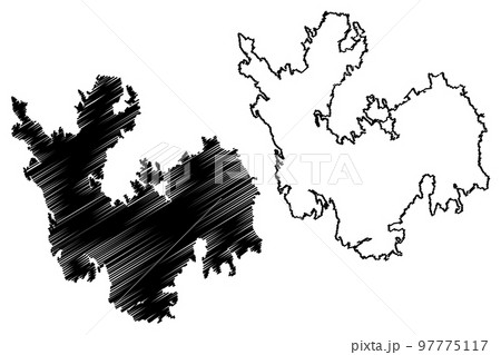 Replot island (Republic of Finland, Gulf of Bothnia) map vector illustration, scribble sketch Replot map 97775117