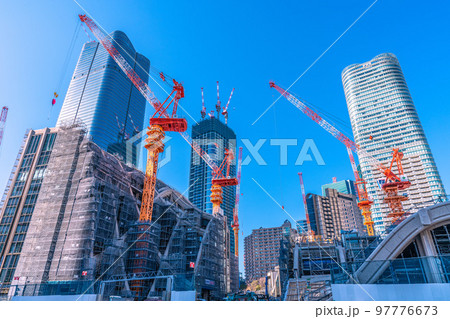 日本の東京都市景観 虎ノ門・麻布台地区第一種市街地再開発などを望む=2022年12月29日 日本の東京都市景観 虎ノ門・麻布台地区第一種市街地再開発などを望む=2022年12月29日 97776673