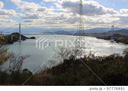 中部砲台の司令塔跡からの展望～芸予要塞小島砲台跡 97776891