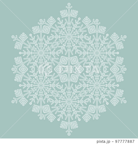 Round Vector Snowflake With Abstract Winter Ornament 97777887
