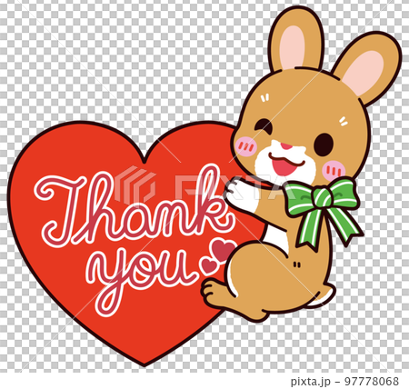A cute brown rabbit that sticks to the heart of Thank you with a smile 97778068