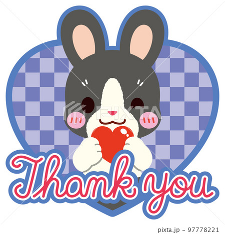 感謝の気持ちを表す可愛いダッチうさぎ 97778221