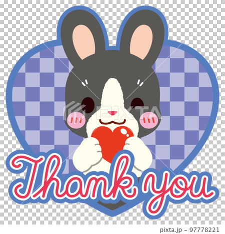 感謝の気持ちを表す可愛いダッチうさぎ 97778221