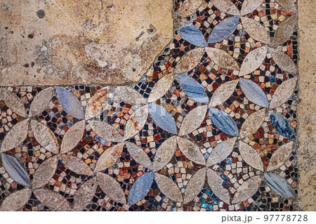 Byzantine mosaics on the floor of St. Nicholas Church Demre, Turkey. Byzantine mosaics on the floor of St. Nicholas Church Demre, Turkey. 97778728