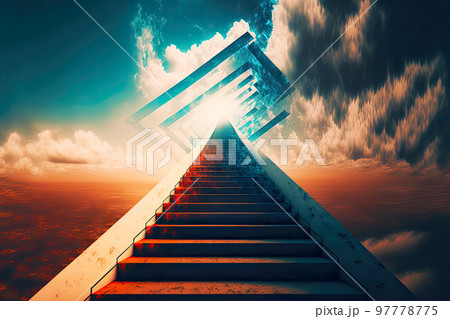 Religious fantasy stairway to heaven in another world 97778775