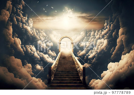 Entrance to paradise for people by stairway to heaven 97778789