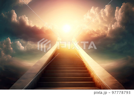 Sunlight way to new life stairway to heaven 97778793