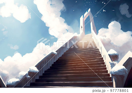 Rectangular arch entrance to another world stairway to heaven Rectangular arch entrance to another world stairway to heaven 97778801