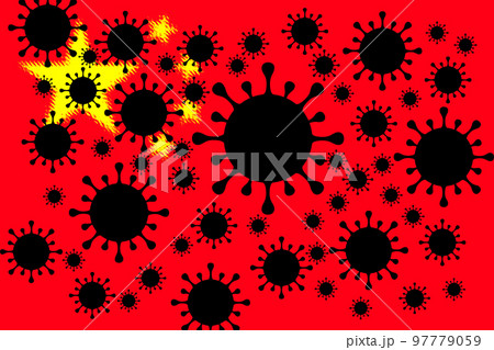 China. Coronavirus. China flag design with...のイラスト素材 [97779059] - PIXTA