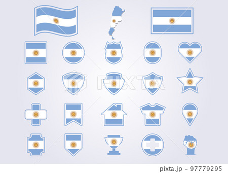 bundle of Argentina icon flag symbol sign vector illustration design 97779295