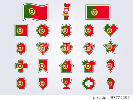 bundle of Portugal icon flag symbol sign vector illustration design