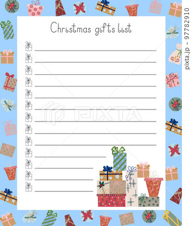 Christmas Shopping List Template Cute Organizer Stock Vector (Royalty Free)  2167278827